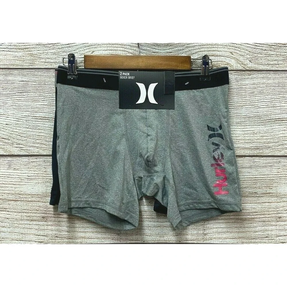 Hurley Boxer Briefs Mens Small (28-30) Wayfarer Graphic Boxer Brief 2-Pack New